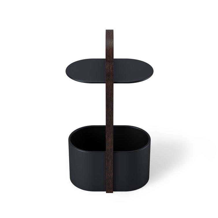 Bellwood Modern Round Wood & Metal Storage Side Table
