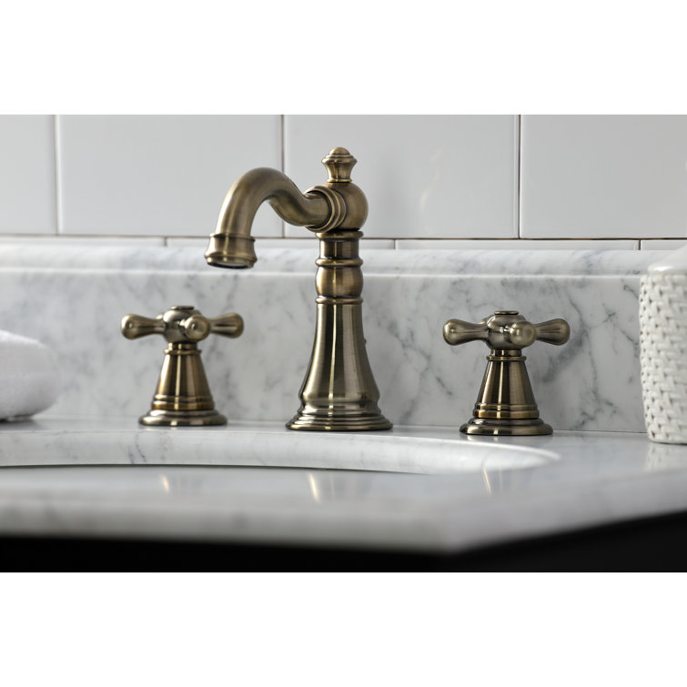 Matte Black Brass Classic Widespread Bathroom Faucet with Cross Handles