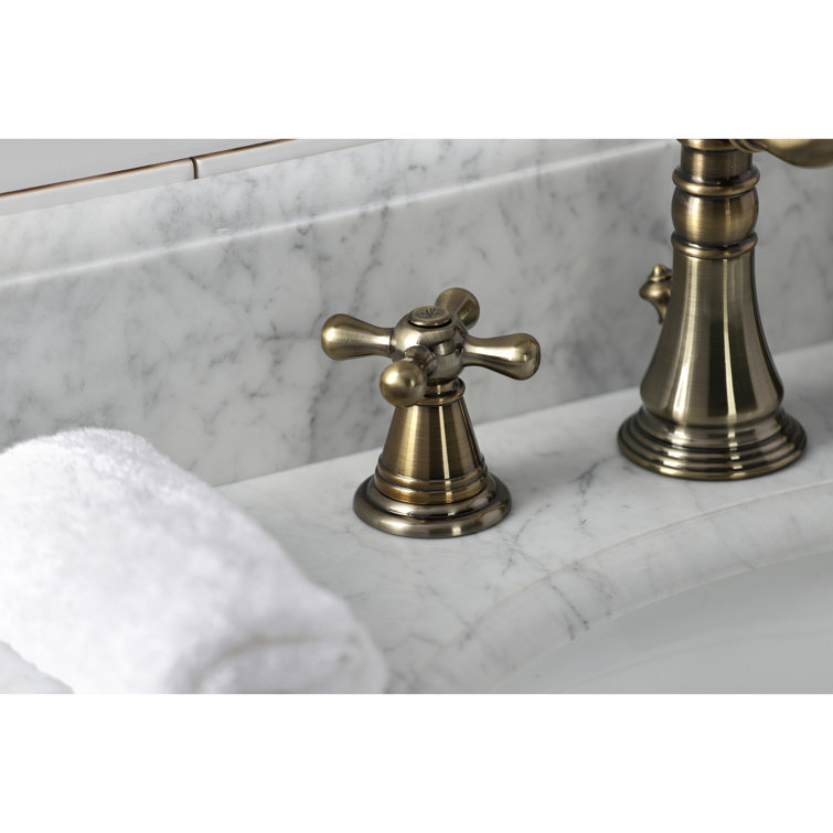 Matte Black Brass Classic Widespread Bathroom Faucet with Cross Handles
