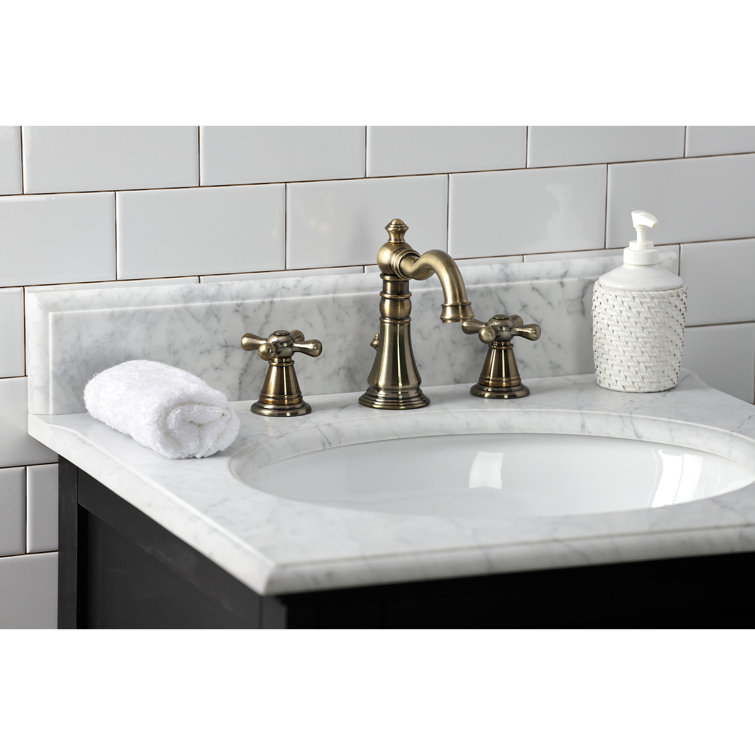 Matte Black Brass Classic Widespread Bathroom Faucet with Cross Handles