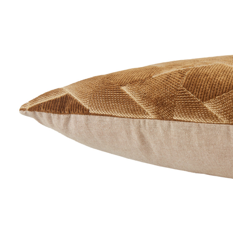 Gretchen Embroidered Brown Cotton 22" Square Throw Pillow Set