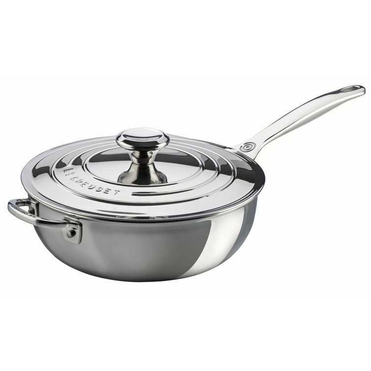 3.5 Quart Stainless Steel Saucier Pan with Lid
