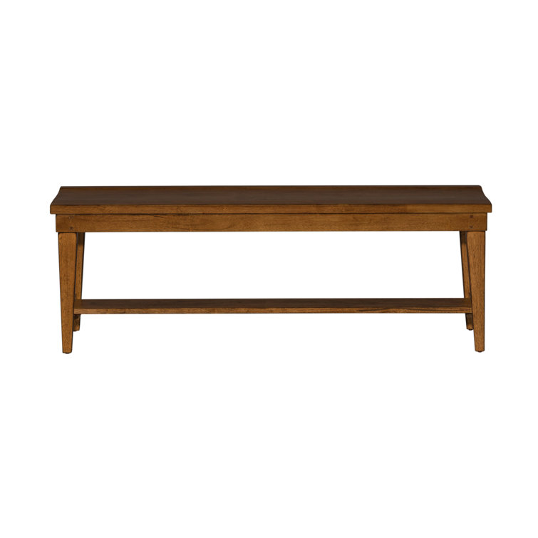 Rustic Oak 52-Inch Traditional Dining Bench