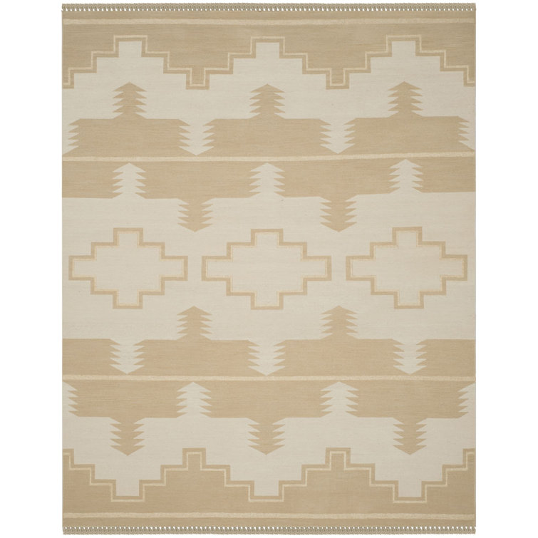 Desert Cream Hand-Knotted Wool-Cotton 9' x 12' Area Rug