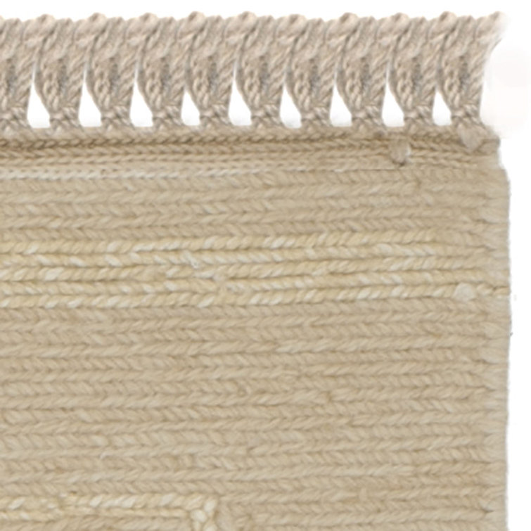 Desert Cream Hand-Knotted Wool & Cotton 4' x 6' Reversible Rug