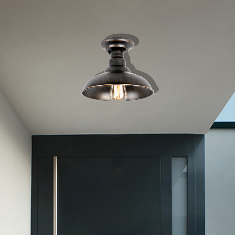 Oil Rubbed Bronze 10'' Outdoor Semi-Flush Mount Light