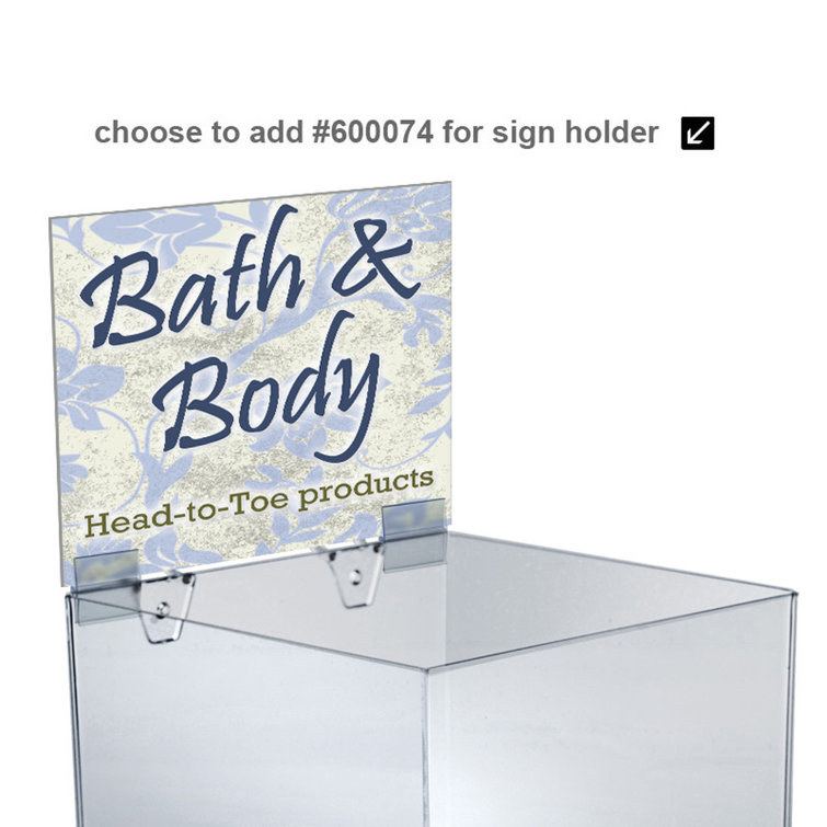 Clear Acrylic Medium Cube Bin for Pegboard or Slatwall