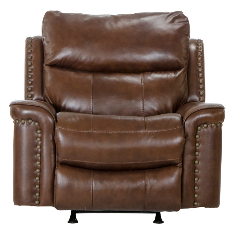 Catnapper Ceretti Supple Brown Leather Power Recliner with USB