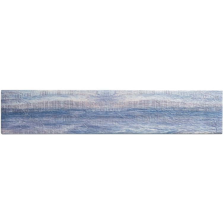 Kendel 3'' x 14'' Blue Glass Wood Look Subway Tile