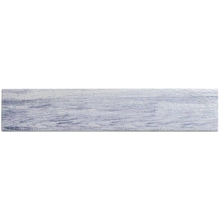 Kendel 3'' x 14'' Gray Glass Wood Look Subway Tile