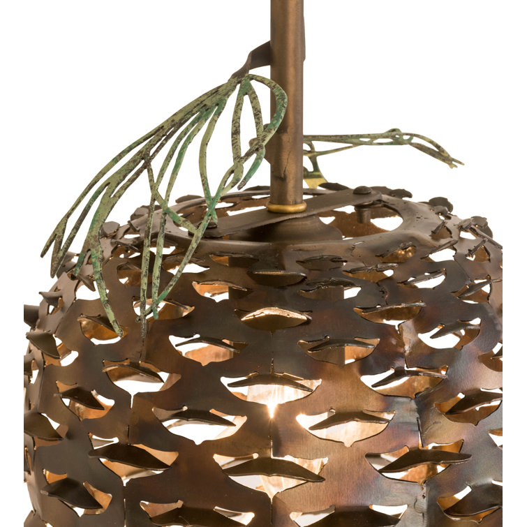 Rustic Pinecone 1-Light Dimmable Antique Copper Wall Sconce