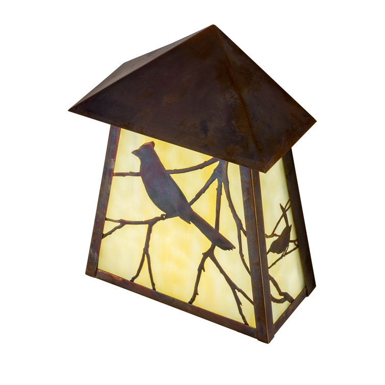 Stillwater Song Bird 11.5" Vintage Copper and Beige Glass Sconce