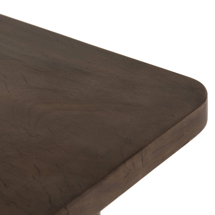 Ashen Brown Reclaimed Wood Console Table with Pedestal Legs