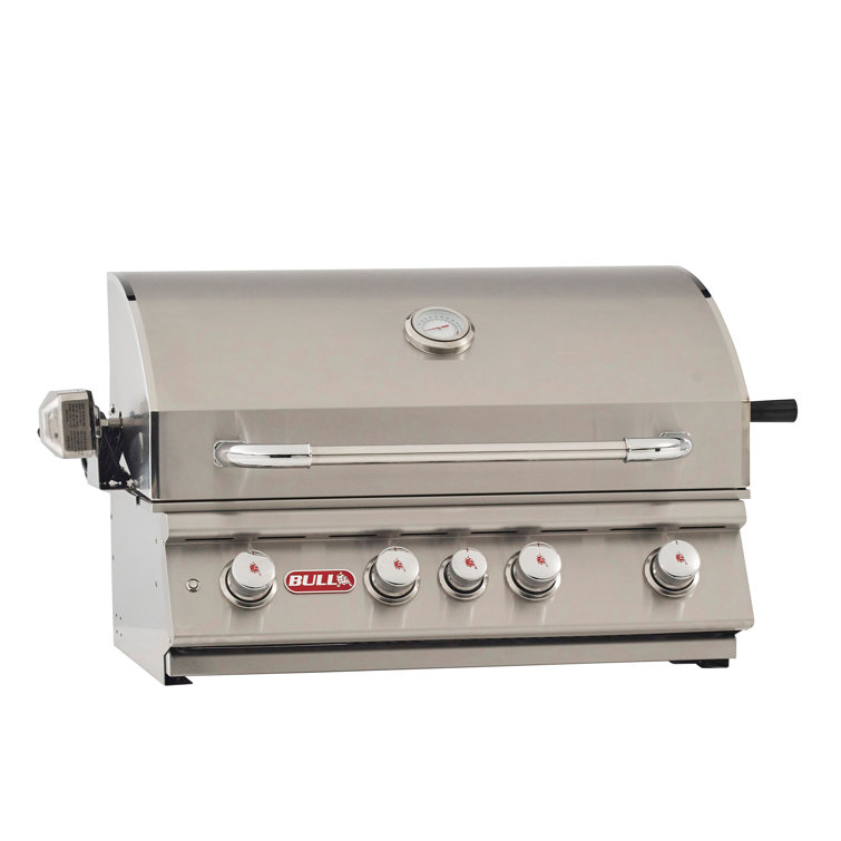 Bull Angus 30-Inch Stainless Steel 4-Burner Built-In Gas Grill with Rotisserie