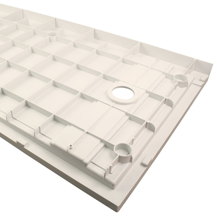 Off-White Rectangular Shower Base with Left Drain, 60" x 30"