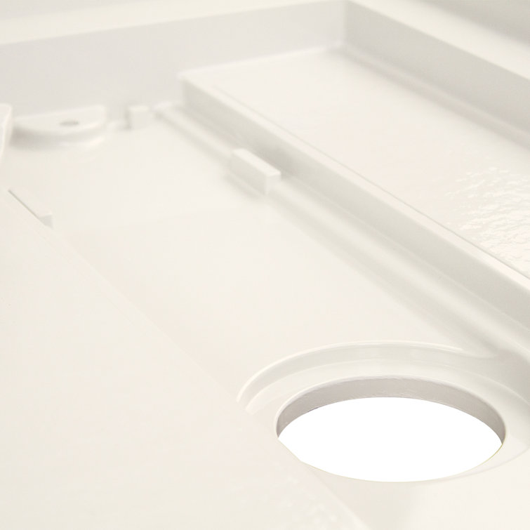 Off-White Rectangular Shower Base with Left Drain, 60" x 30"