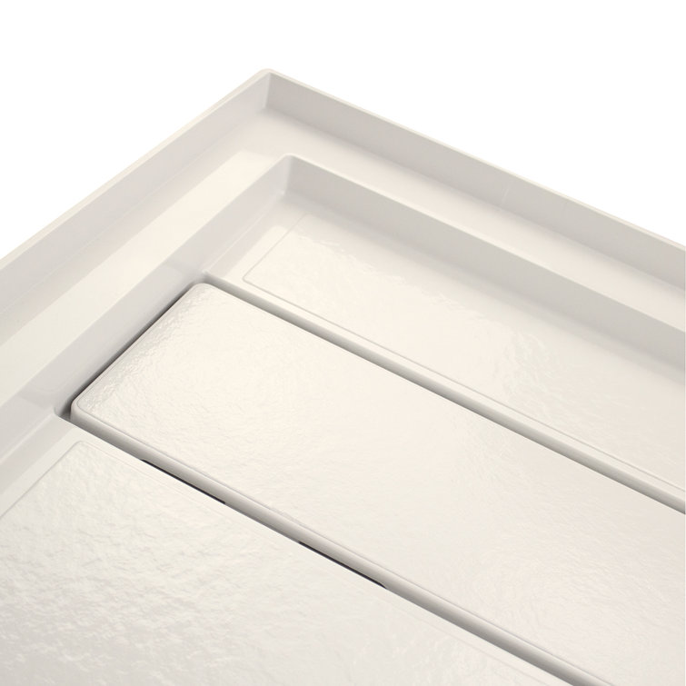 Off-White Rectangular Shower Base with Left Drain, 60" x 30"