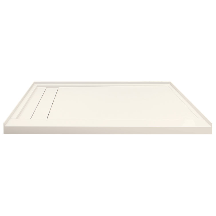 Off-White Rectangular Shower Base with Left Drain, 60" x 30"