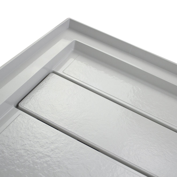 Gray 60'' x 30'' Rectangular Shower Base with Left Drain