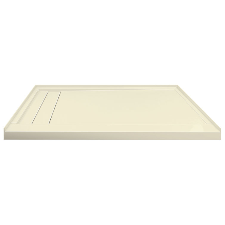 Gray 60'' x 30'' Rectangular Shower Base with Left Drain