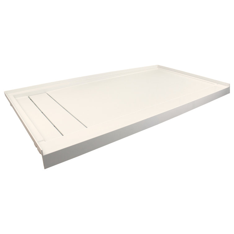 Off-White Rectangular Shower Base with Left Drain, 60" x 30"