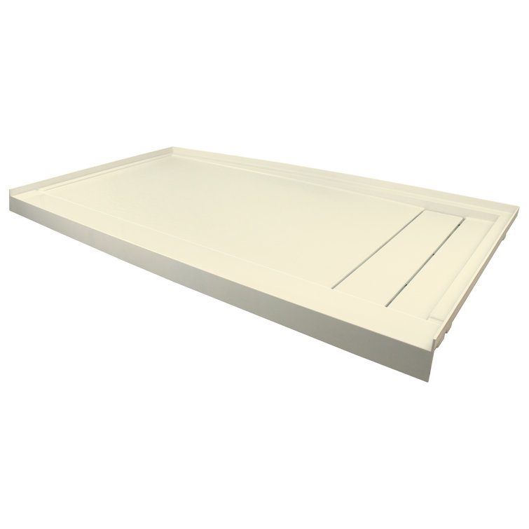 White 60'' x 30'' Rectangular Shower Base with Right Drain
