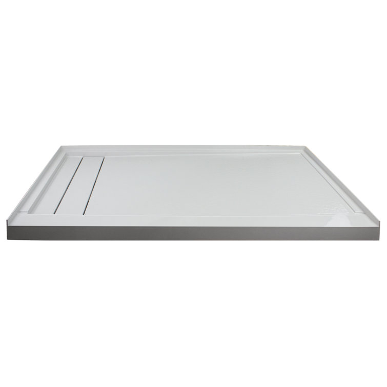 Gray 60'' x 30'' Rectangular Shower Base with Left Drain