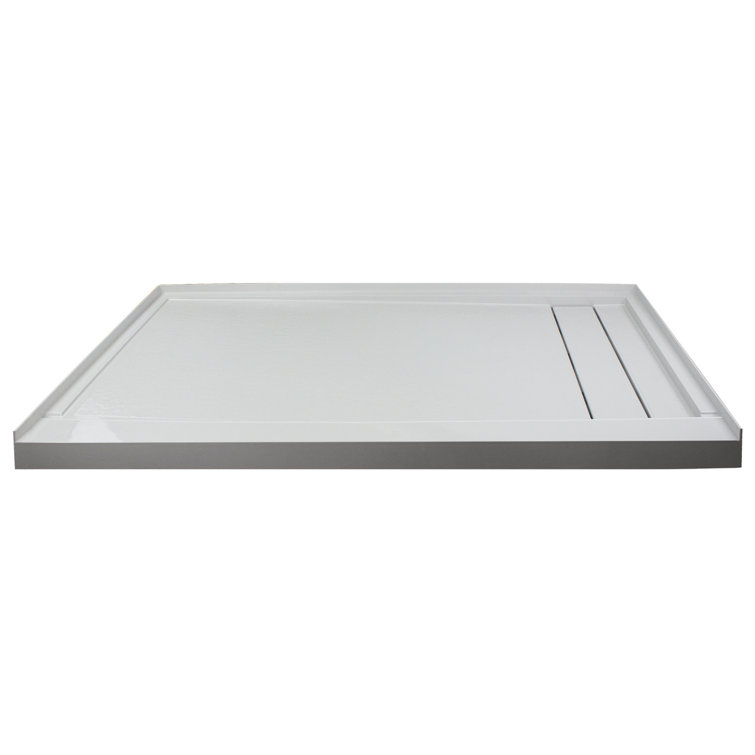 60'' x 30'' Gray Rectangular Shower Base with Right Drain
