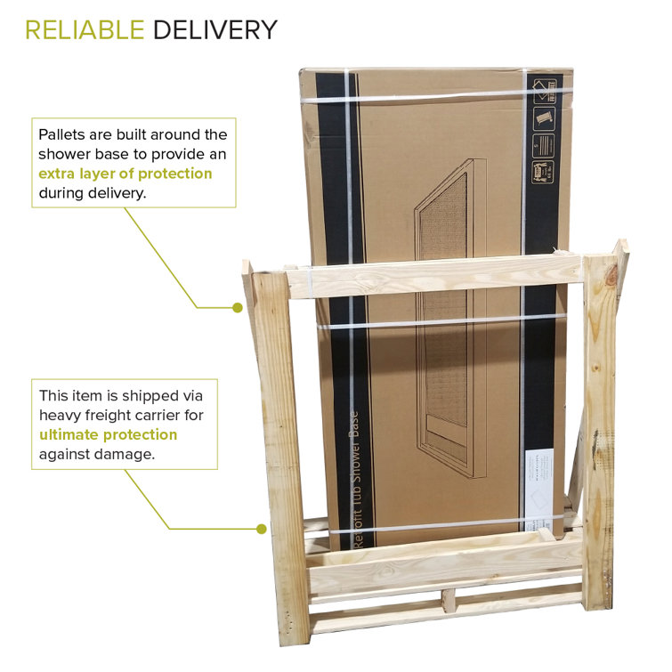 White 60'' x 30'' Rectangular Shower Base with Right Drain