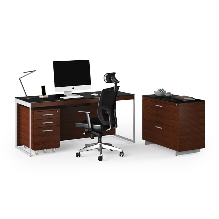 Chocolate Walnut 3-Drawer Lockable Mobile File Cabinet