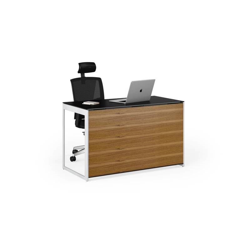 Natural Walnut Magnetic Desk Privacy Panel, 46.5" Wide
