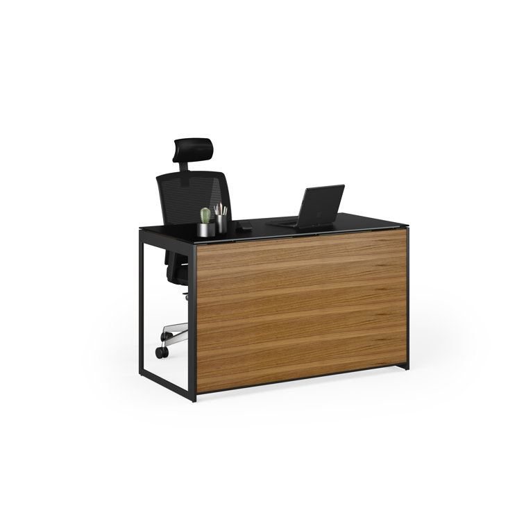 Natural Walnut Magnetic Desk Privacy Panel, 46.5" Wide