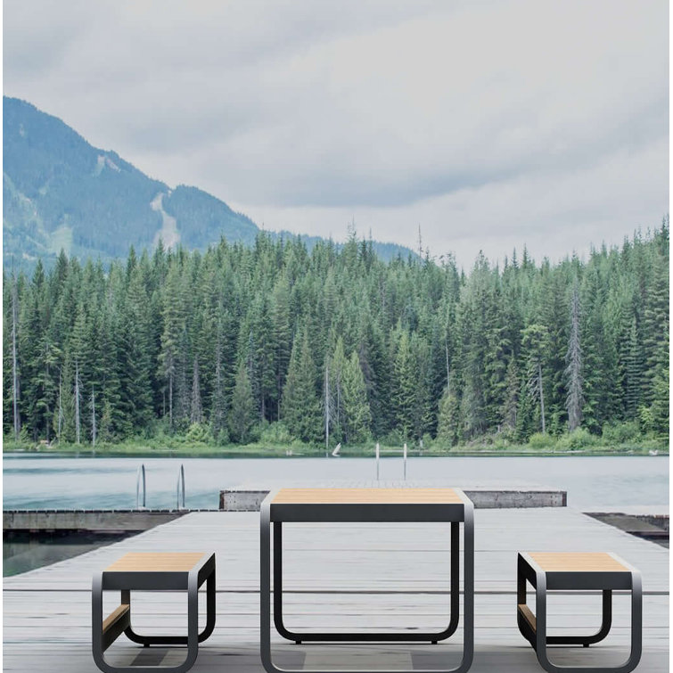 Monza 93" Teak and Aluminum Outdoor Dining Set