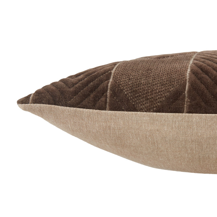 Floretta Embroidered Cotton Lumbar Throw Pillow