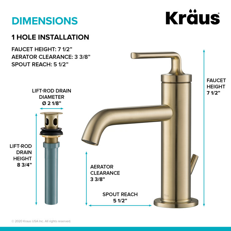 Ramus 7.38'' High-End Modern Chrome Single Handle Bathroom Faucet