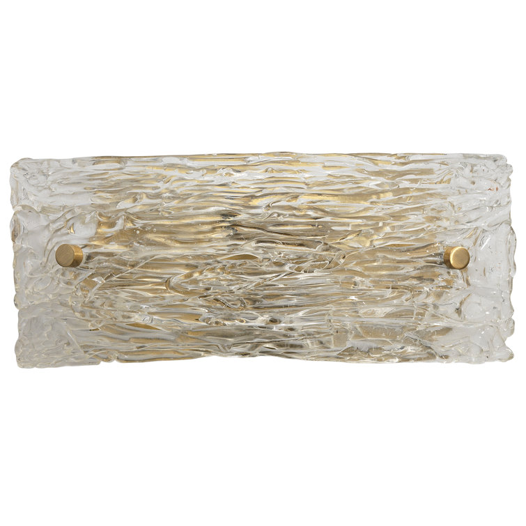 Antique Brass and Clear Glass Textured Sconce