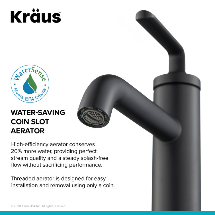 Ramus 7'' Matte Black Stainless Steel Bathroom Sink Faucet