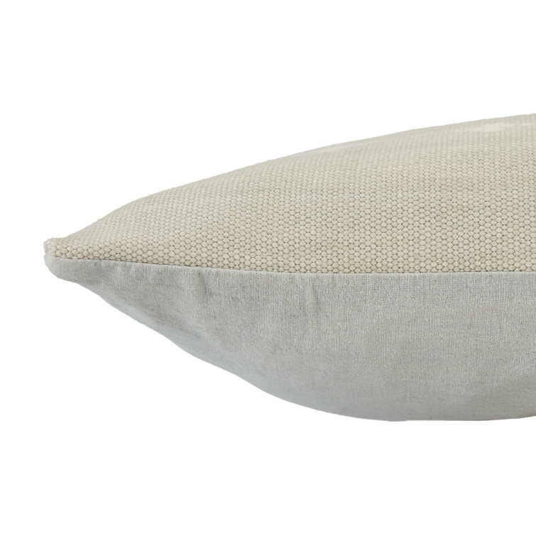 Estela White Cotton Geometric Lumbar Throw Pillow