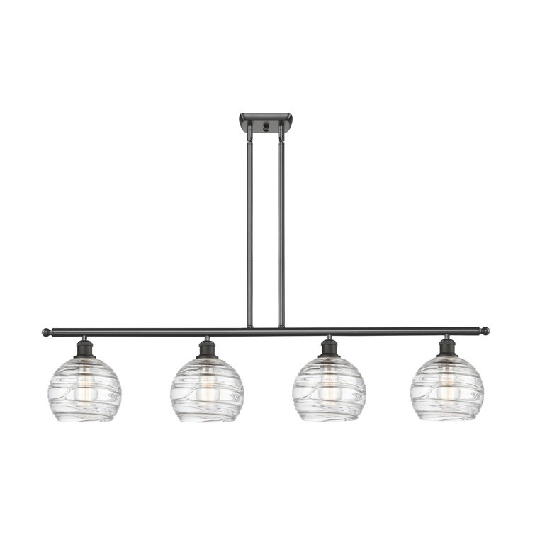Oil Rubbed Bronze 4-Light Kitchen Island Pendant with Clear Glass Shades