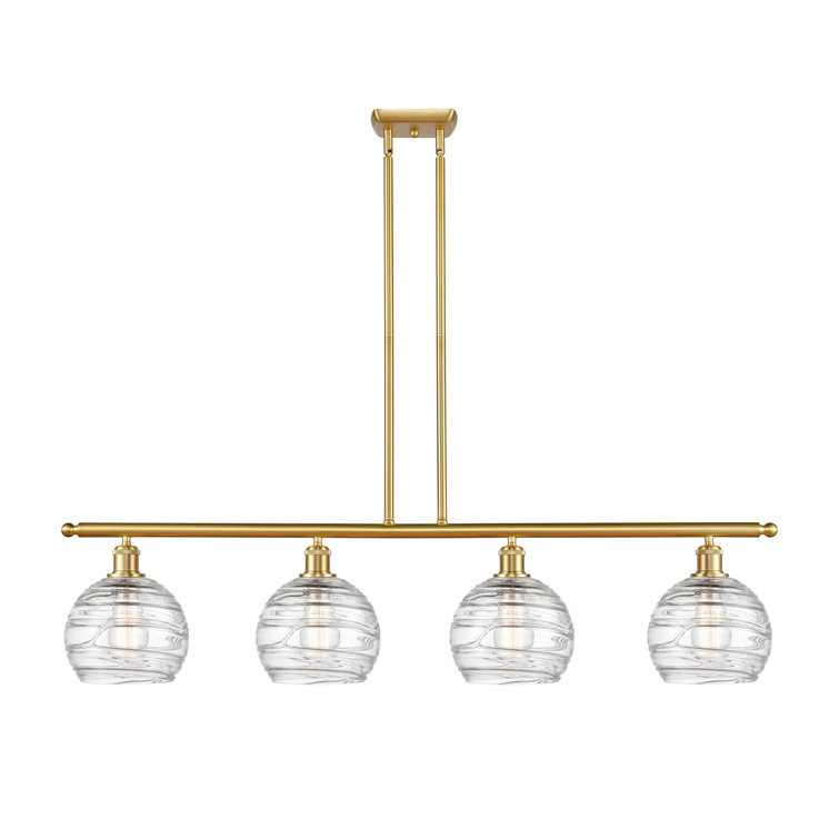 Satin Gold and Clear Glass 4-Light Island Pendant