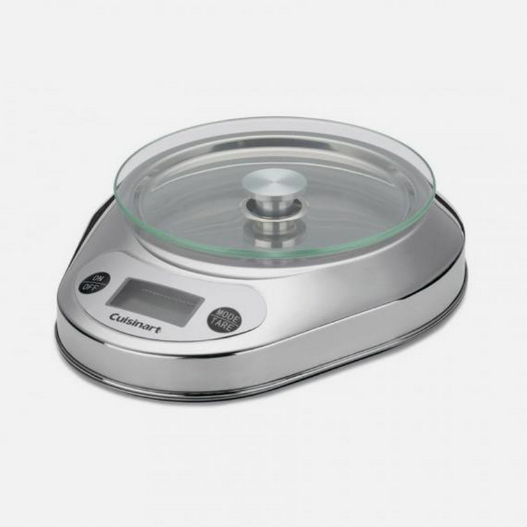 Silver Digital Kitchen Scale with Stainless Steel Bowl