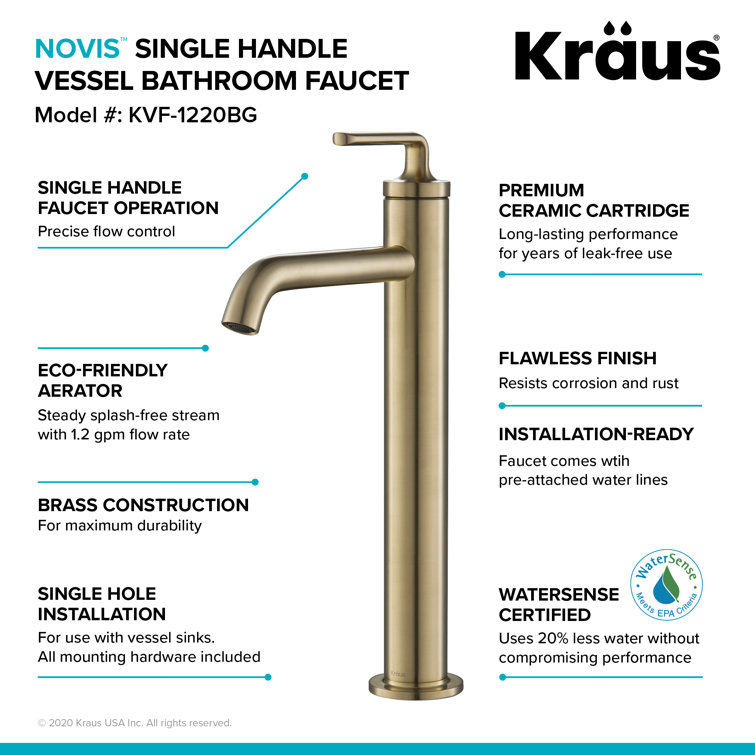 Ramus Vessel Chrome Single Handle Bathroom Faucet with Pop-Up Drain