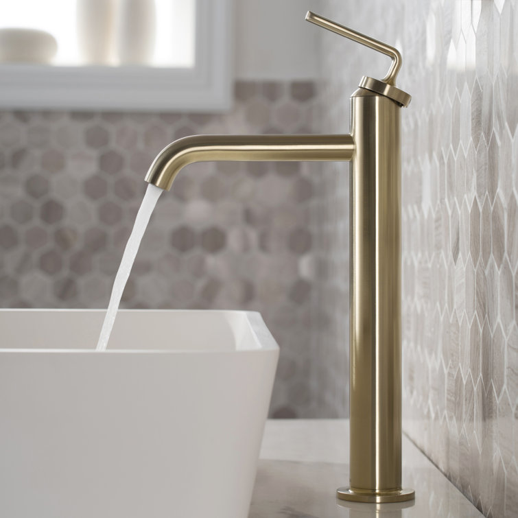 Brushed Gold Single Handle Vessel Sink Faucet