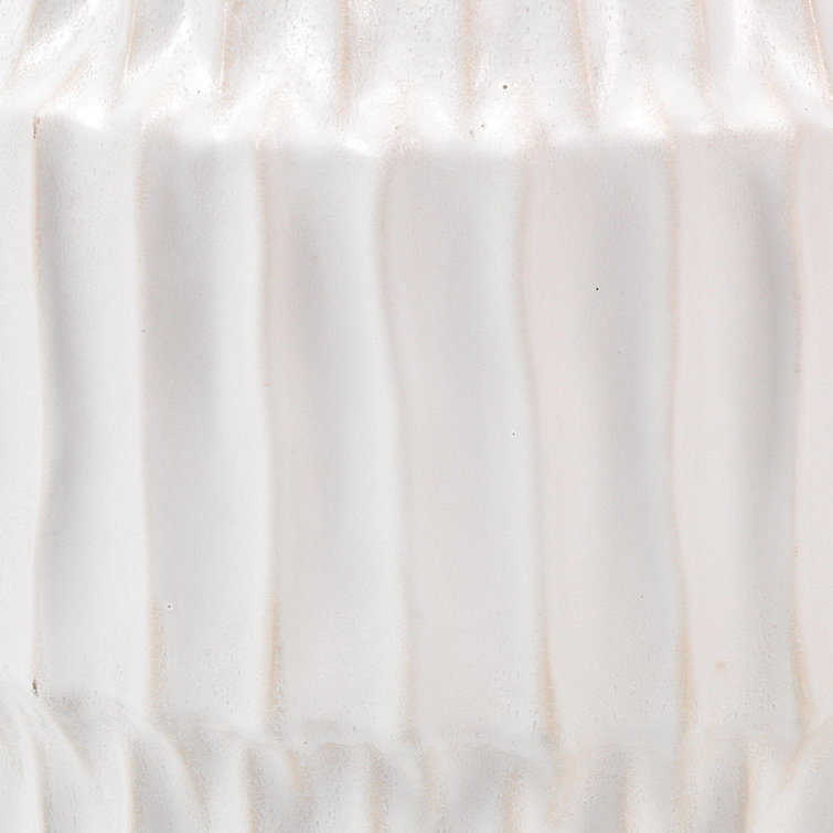 White Ombre Ceramic Drum Side Table