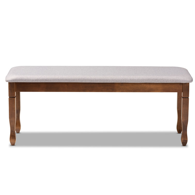 Corey 48'' Gray Fabric and Walnut Wood Classic Dining Bench