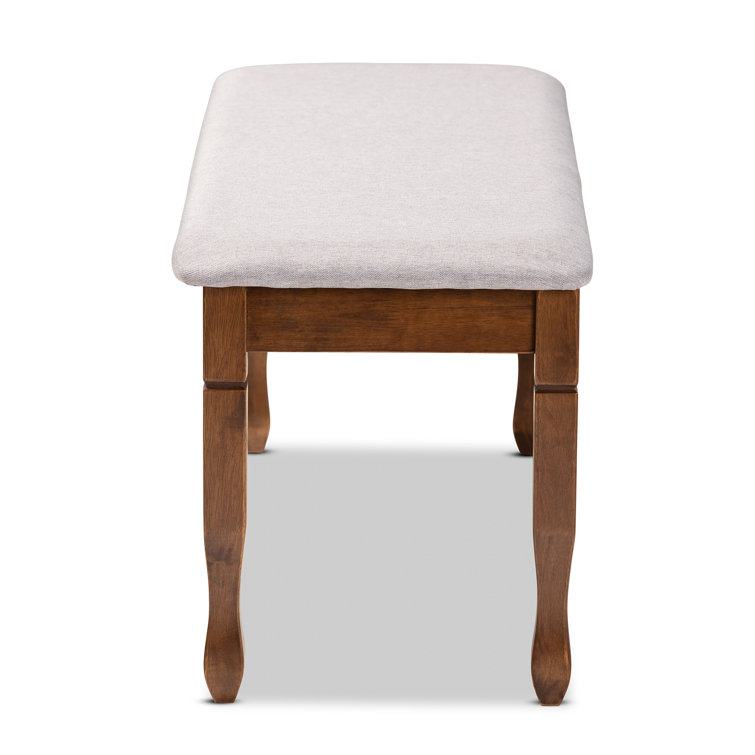 Corey 48'' Gray Fabric and Walnut Wood Classic Dining Bench