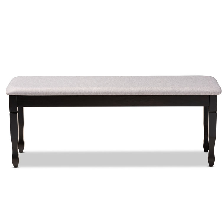 Elegant Corey Dark Brown and Gray Upholstered 48" Wood Dining Bench