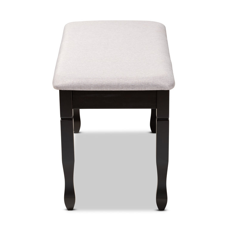 Elegant Corey Dark Brown and Gray Upholstered 48" Wood Dining Bench