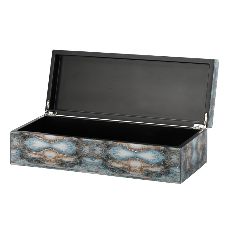 Indigo Blue Lacquered Decorative Storage Box