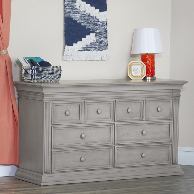 Ash Grey Double Nursery Dresser with Six Drawers